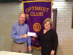 Mark Scarborough Receives A Donation To A Charity Of His Choice Presented by President Cindy White