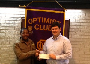 DTOC President Daniel Stewart Presents A Check To James Carter, Founder Of The Carter Foundation