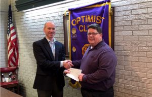 Photo of DTOC President Lee Thaggard (left) Presenting Donations To Choctaw Area Council Director Ken Kercheval (right)